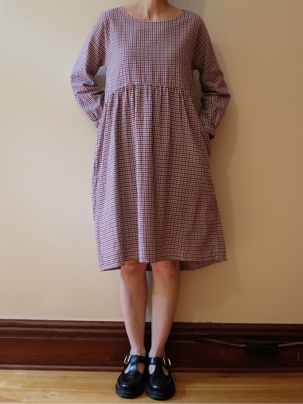 Handmade cotton plaid dress